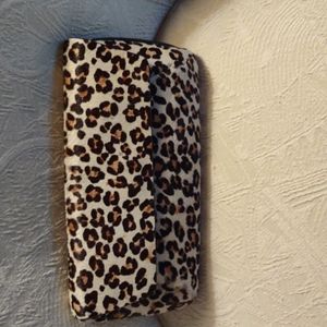 ANN TAYLOR CALF HAIR LEOPARD PRINT CLUTCH